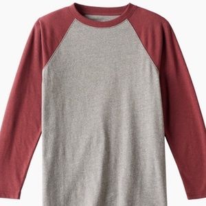 Urban Pipeline raglan tee, burgundy and gray size L